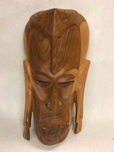 African WOOD MASK long ears wall hanging hand carved Vintage - £35.02 GBP