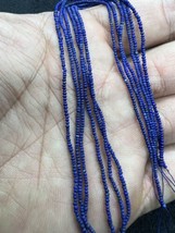 Tiny Rondelle Lapis Lazuli unpolished beading strands 3 PCs 16 &quot; long st... - £27.59 GBP