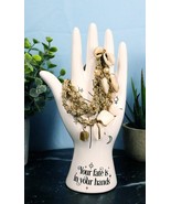 Psychic Fortune Teller Palmistry White Hand Palm Ceramic Figurine Jewelr... - $31.22 CAD
