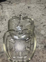 Hazel Atlas Orchard crystal apple glass snack dishes - $30.00