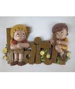 Vintage Burwood Products Faith Children Wall Hanging Girl &amp; Boy 1982 - $23.96