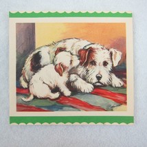 Vintage Schnauzer Terrier Dog Mother Puppy Animals Pets Affection Card Art Print - £15.92 GBP