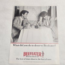 Beefeater Print Ad What Did You Do to Deserve Beefeater Couple Dining Out - £5.56 GBP