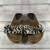 Sanita Womens Size EU 42 US 11 Wooden Slide Sandals Shoes Zebra Animal P... - £23.49 GBP