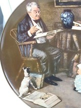 Norman Rockwell Plate "The Storyteller" by Edwin M Knowles China Co. 1984 COA - $10.00