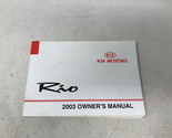 2003 Kia Rio Owners Manual Handbook OEM H02B23009 - £21.17 GBP