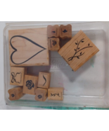 Stampin Up! 11 pcs set Heart &amp; Roses Rubber Stamps Mounted used - $9.90