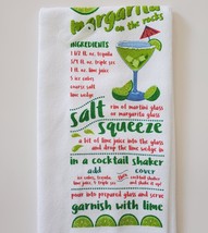 Margarita Glass and Kitchen Towel, Green Cactus Stem 16oz Drinks Recipe Gift image 6