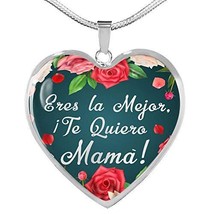 Express Your Love Gifts Spanish Mom Gift Stainless Steel Or 18k Gold Heart Penda - £55.22 GBP