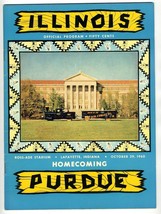 University of Illinois Illini v Purdue  Boilermakers Football Program 1960 - $98.90
