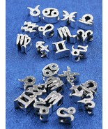 925 Sterling Silver Charm Vintage Openwork Sparkling Zodiac Sign Charm  - $20.58 CAD