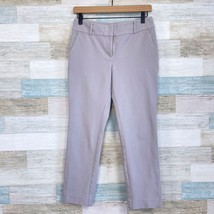 Ann Taylor Cropped Chino Pants Gray Mid Rise Stretch Office Casual Womens 0 - £19.43 GBP