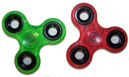 2 ASST GLITTER COLOR FIDGET FINGER SPINNERS stress relieve spinner toy SPIN - £5.19 GBP