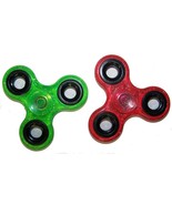 2 ASST GLITTER COLOR FIDGET FINGER SPINNERS stress relieve spinner toy SPIN - £5.18 GBP