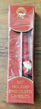 Vintage Pair of Olde World Christmas 10&quot; Holiday Embossed Red Santa Cand... - $9.85