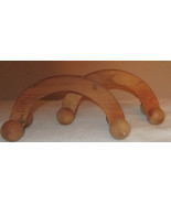 WOODEN ROLLING MASSAGE TOOL ON WHEELS 7 5/8&quot; Healthcare Muscle Massager - $10.65