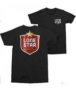 Lone Star Beer Badge Logo Front and Back Print T-Shirt Black - £30.65 GBP+