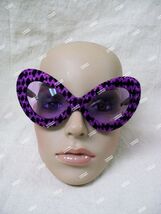 Black Purple Glitter Costume Glasses 5th Avenue Cat Eye Hollywood Diva 6... - $12.41 CAD