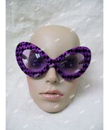 Black Purple Glitter Costume Glasses 5th Avenue Cat Eye Hollywood Diva 6... - $161.23 MXN