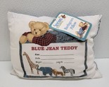 Vintage Springmaid Pillow Baby Blue Jean Teddy Birthgram 11&quot; x 8&quot; Birth - £39.58 GBP
