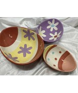 Blossoms &amp; Blooms Ceramic Easter Egg Candy Bowls Set of 3 Nesting Variou... - £12.47 GBP