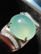 Translucent Icy Ice Light Green 100% Burma Jadeite Jade Ring #Type A Jadeite# - £1,039.16 GBP