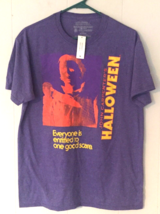 Michael Myers Halloween movie t-shirt size M men short sleeve purple New... - £7.76 GBP
