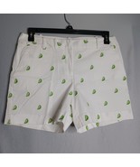 Talbots Shorts Women&#39;s 10 White/Green Lime Cuts Mid Rise Vacation Beach ... - $22.65