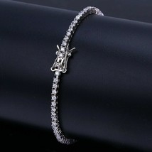 7Ct Round Cut Simulated Diamond Tennis Bracelet 14K White Gold Plated Silver - £129.18 GBP