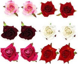 Rose Flower Hair Clips For Women/Hair Decoration Flower For Women &amp; Girls-12 PCS - £10.21 GBP