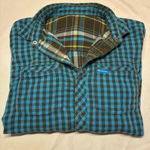 VTG Columbia Shirt Mens L? Button Up Flannel Reversible Shacket Plaid Casual - $23.99