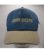 Vintage NWT John Deere Hat Cap SnapBack Blue Jean Tan Visor Embroidered Combine - £26.97 GBP