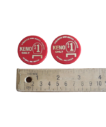 Lot of 2x Pioneer Inn Hotel Casino Reno Nevada 1 Dollar Keno Gaming Chip... - $19.00