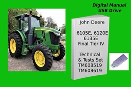 John Deere 6105E 6120E 6135E Final Tier IV Service &amp; Tests Manual Set See Desc. - £34.15 GBP