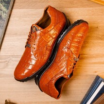Genuine alligator sneaker Shoes Unique rustic finish Vulcan Honey image 7