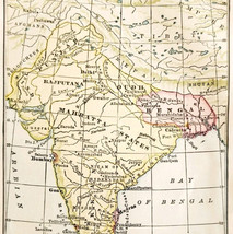 1929 Map India Bengal In 1763 History Of Europe Possession Areas Antique... - $19.99