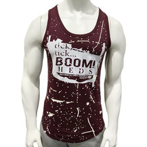 Nwt Boom Rock Summer Gym Workout Men&#39;s Red Sleeveless Slim Fit Tank Top Size M - £8.01 GBP