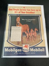 1944 Mobilgas Mobiloil Socony-Vacuum Horses Gasoline WW2 Ration Vintage ... - $13.80 CAD