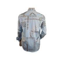 Men Sports Shirt by DE-NIKO Long Sleeves Fashion Print Soft Modal 2F008 Gray image 9