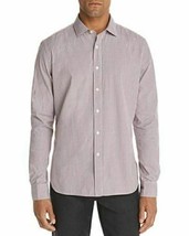 The Men&#39;s Store Check-Print Classic Fit Shirt Burgundy-Medium - $24.97