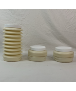 Vintage Plastic Collapsable Storage Containers White Set of 3 Lids 1980s... - $20.26 CAD