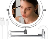 The 8-Inch Wall-Mounted Illuminated Makeup Mirror Is Equipped With A 1X/... - $39.98