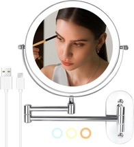 The 8-Inch Wall-Mounted Illuminated Makeup Mirror Is Equipped With A 1X/... - $39.98