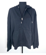 Auden Womens Sweater Hoodie XXL Black Zip Up Kangaroo Pocket Hood Casual... - $26.48 CAD