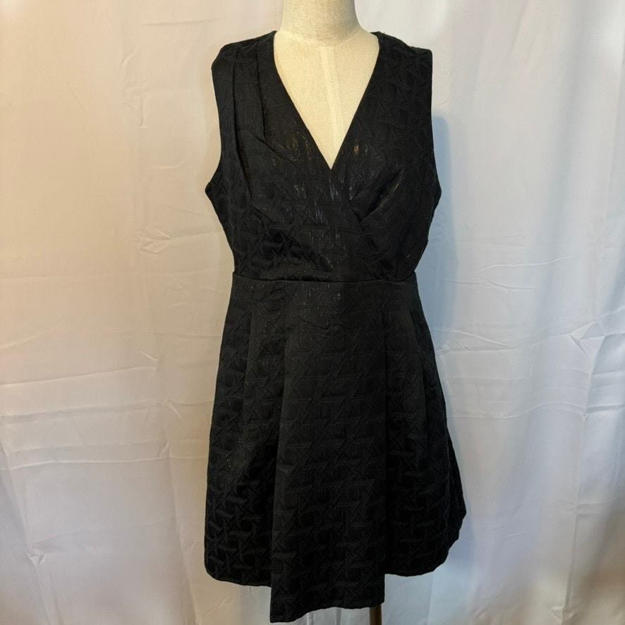 Kirna Zabête at Target Black Metallic Jacquard Fit &amp; Flare Dress Sz 16 - $29.99