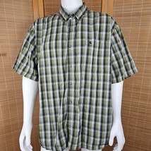Carhartt Work Shirt Mens Sz 3XL Black Green Plaid Short Sleeve Button Do... - $14.38