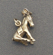 Vintage 3-D Sterling Silver Donkey Burrow with Blanket Charm Stubborn Si... - £23.97 GBP