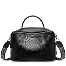 100% Genuine Leather pattern Classic Black Women&#39;s Brand Hand Bag Fashion Britis - £94.34 GBP