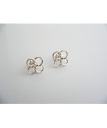Tiffany &amp; Co Silver Peretti Quadrifoglio Lucky Clover Earrings Studs Gif... - £237.91 GBP