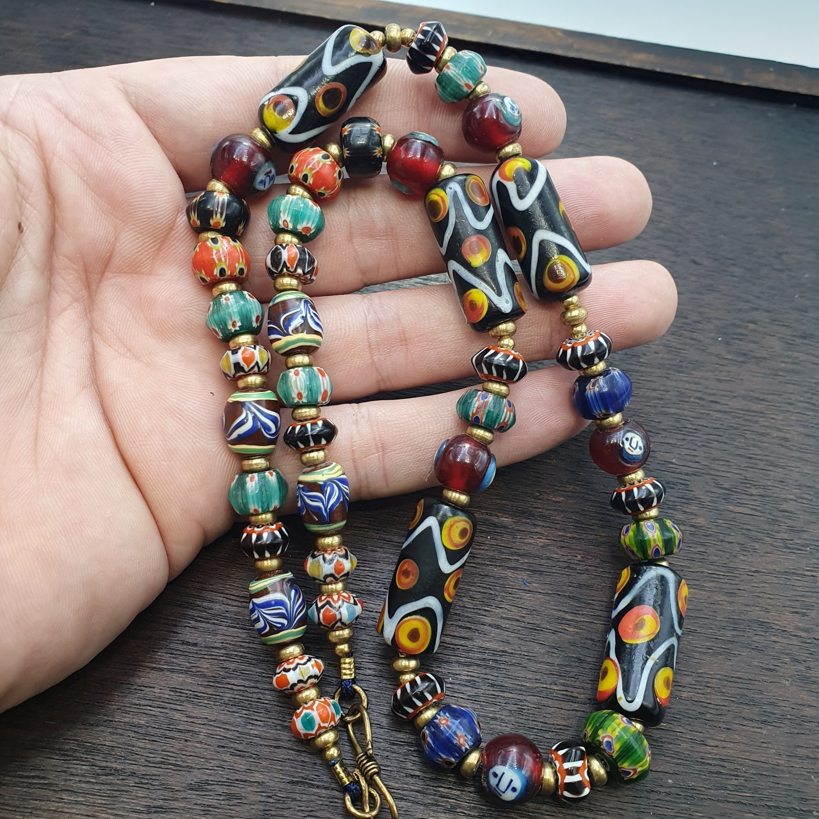 Venetian Style Glass Beads Necklace – Murano Style Facel & Floral Jewelry Item image 13